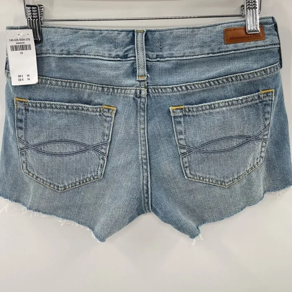 NWT Abercrombie & Fitch The Boyfriend Short Denim Shorts Size 24 - Picture 8 of 13